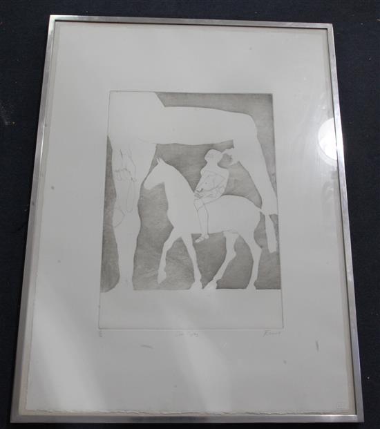 Dame Elizabeth Frink R.A. (1930-1993) Sir Topaz overall 31.5 x 22.75in.